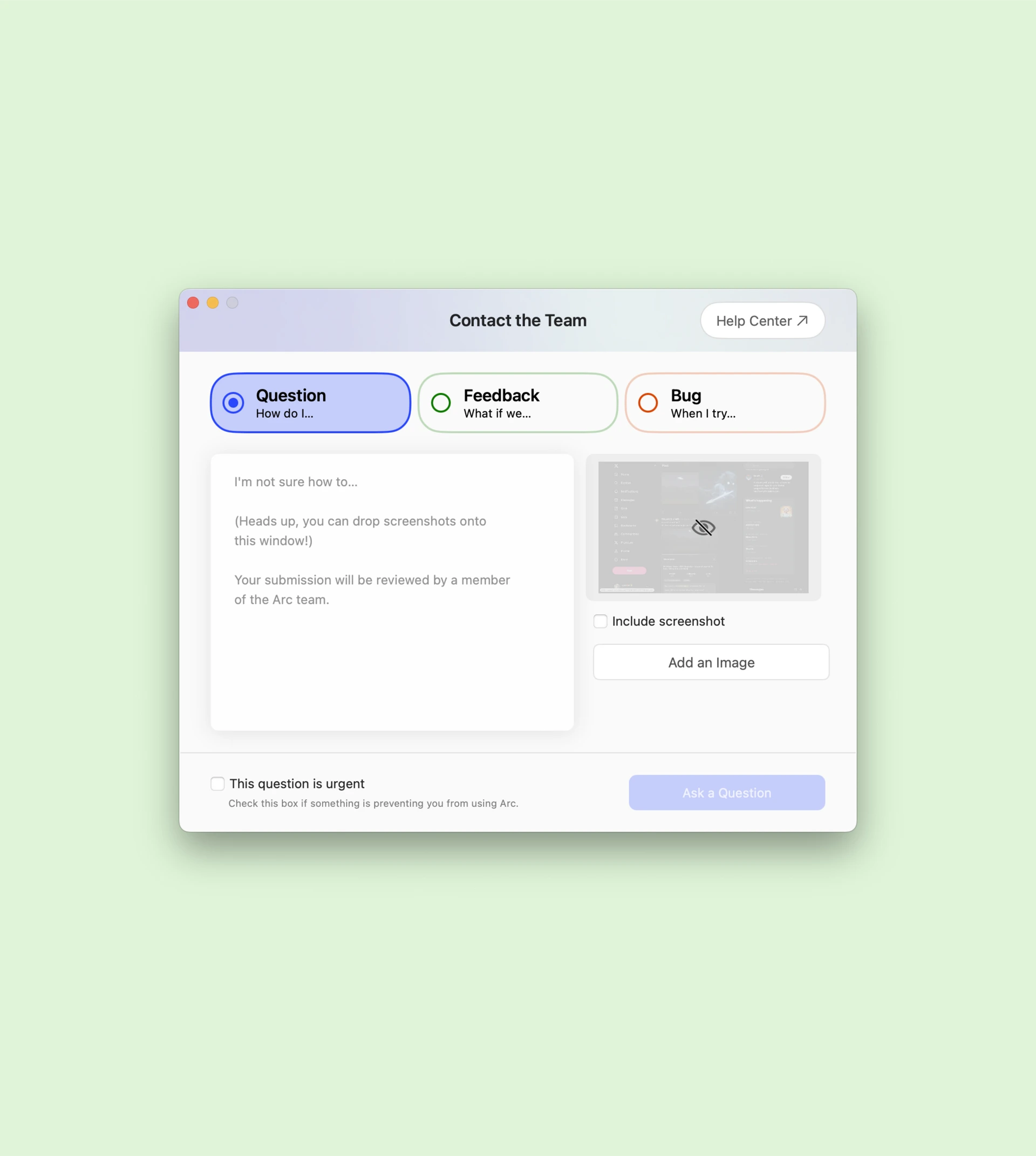 Arc bug reporter